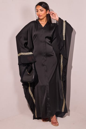Robe papillon satinée noire