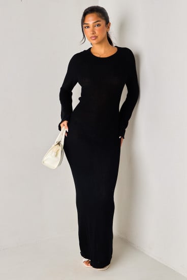 Robe noire en maille fine
