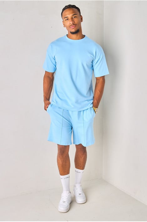 Ensemble 2 pièces tee-shirt + short bleu clair